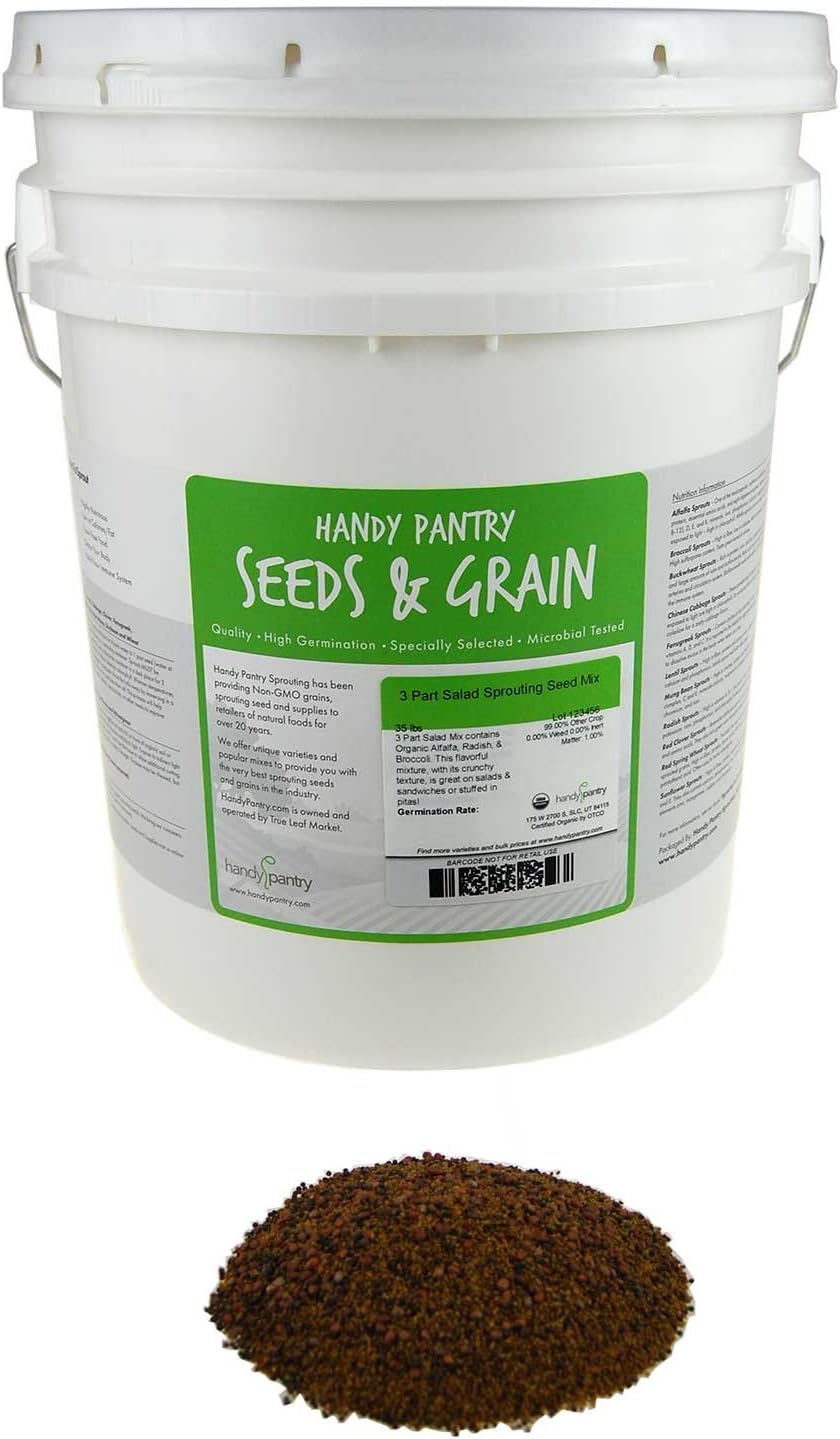 Handy Pantry Organic Salad Sprouting Mix for Homegrown Microgreens