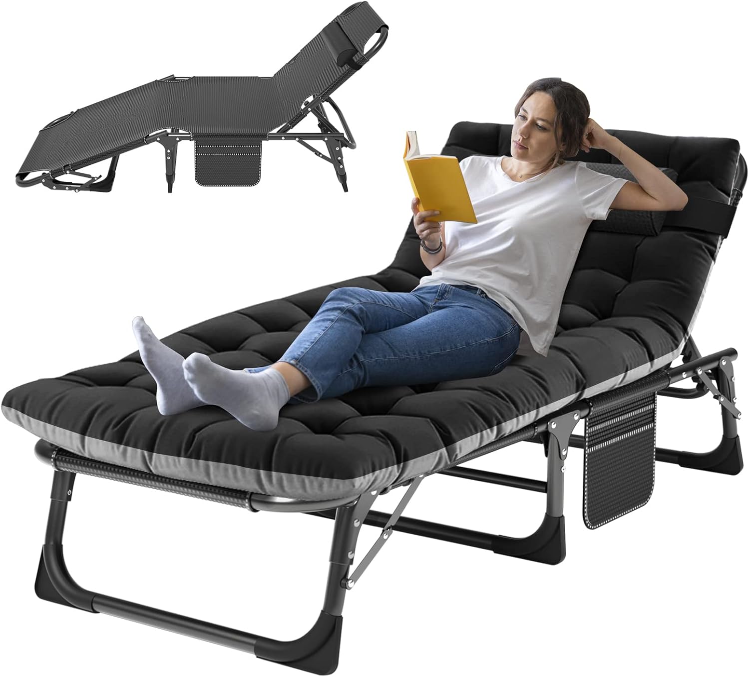 ABORON Camping Cot for Adult 28in Extra Wide Heavy-Duty Comfort