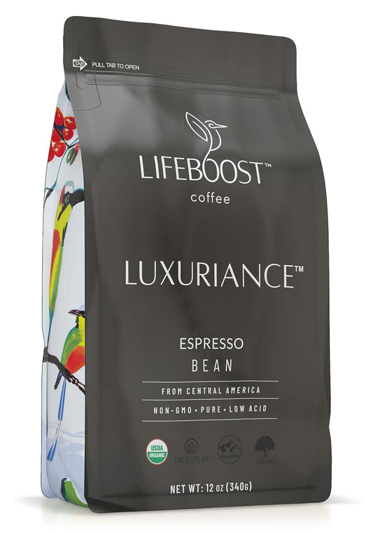 Low Acid Organic Espresso Beans - Mycotoxin Tested - 12 oz