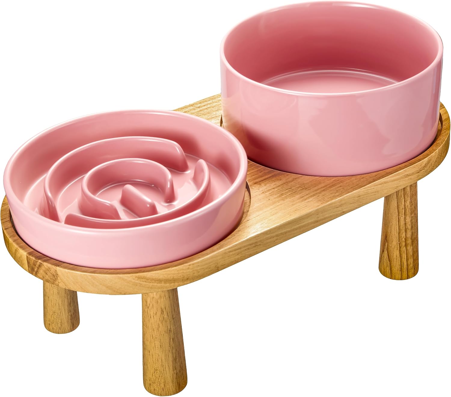 Ceramic Slow Feeder and Water Bowl Set for Large Dogs