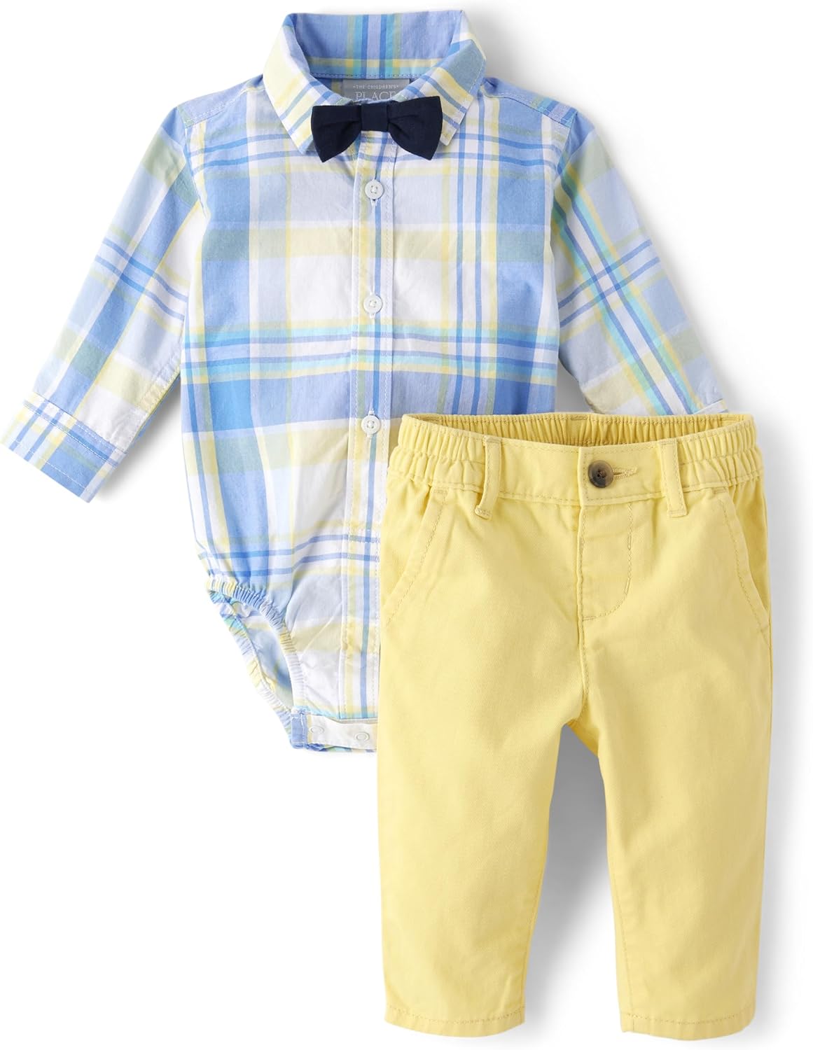 Adorable Baby Boys Button Down Shirt and Pants 2 Piece Outfit