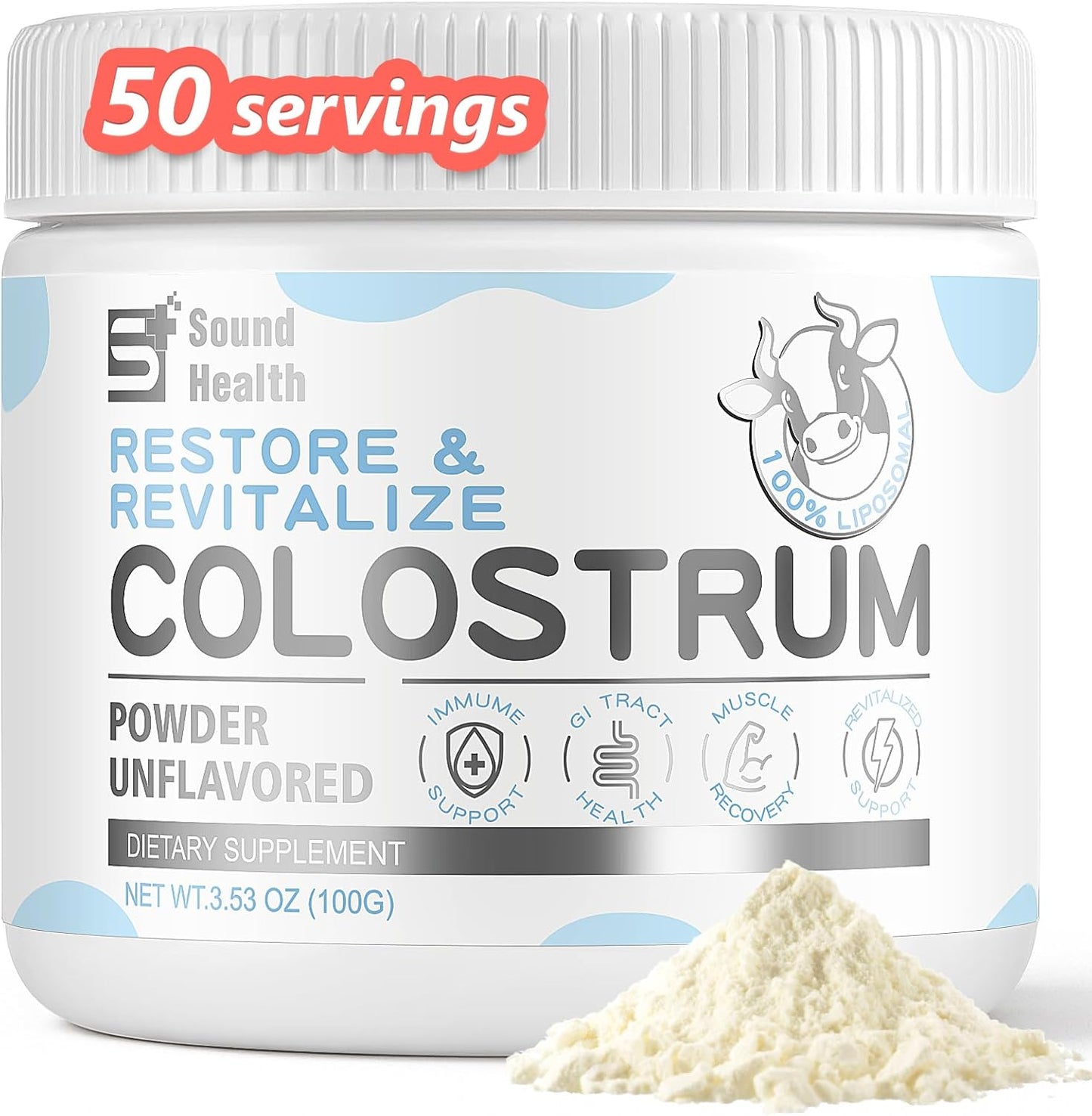 Colostrum Supplement Powder for Humans by Sound Health