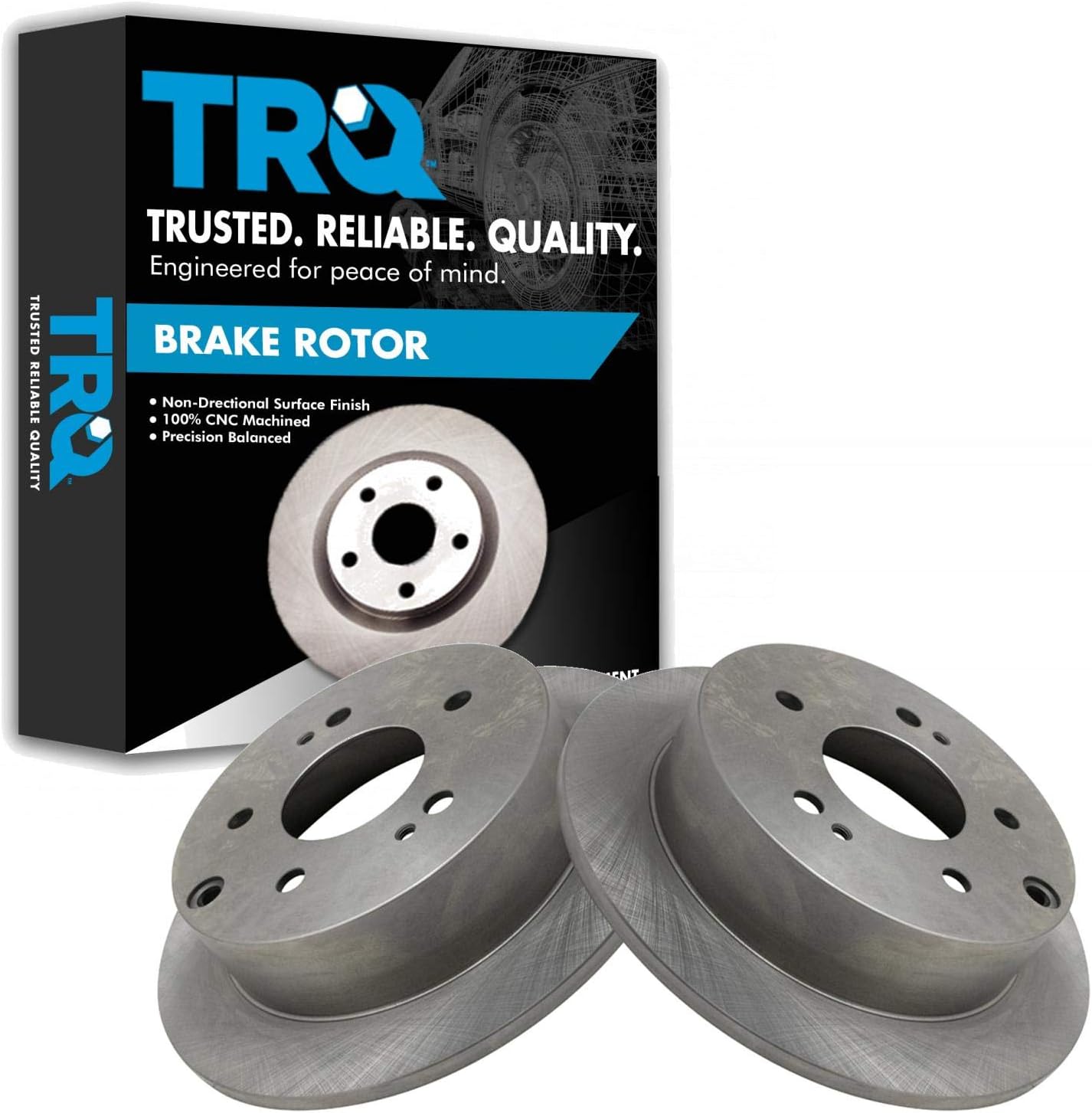 TRQ Rear Brake Rotors Set Solid for Mitsubishi Eclipse & Galant