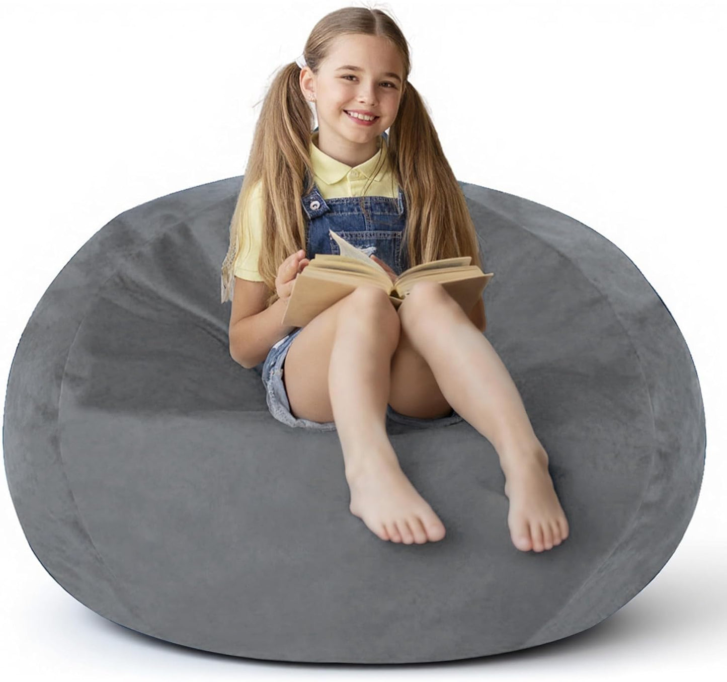 Lilanoon 2FT Bean Bag Chair with Ultra Soft Velvet Cover
