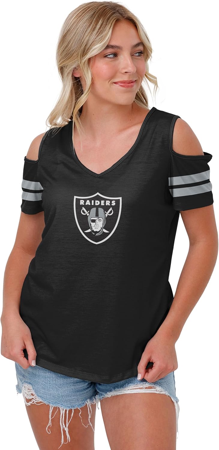 FOCO Women's NFL Ladies Fashion Cold Shoulder Top Shirt Review