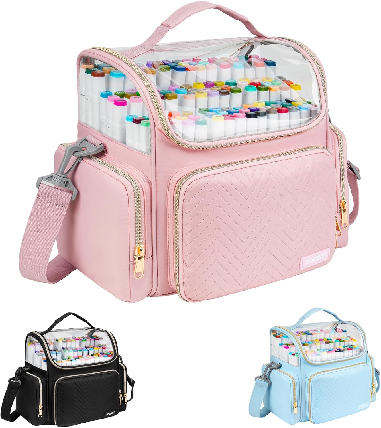 Large Marker Organizer Case for 200-350 Markers in Pink