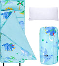 Wildkin Kids Microfiber Nap Mat Soft Sleep Mat with Pillow - Dino Land