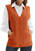 WomensKnit Sweater Vest V Neck Sleeveless Cardigan (Style 2WD1)
