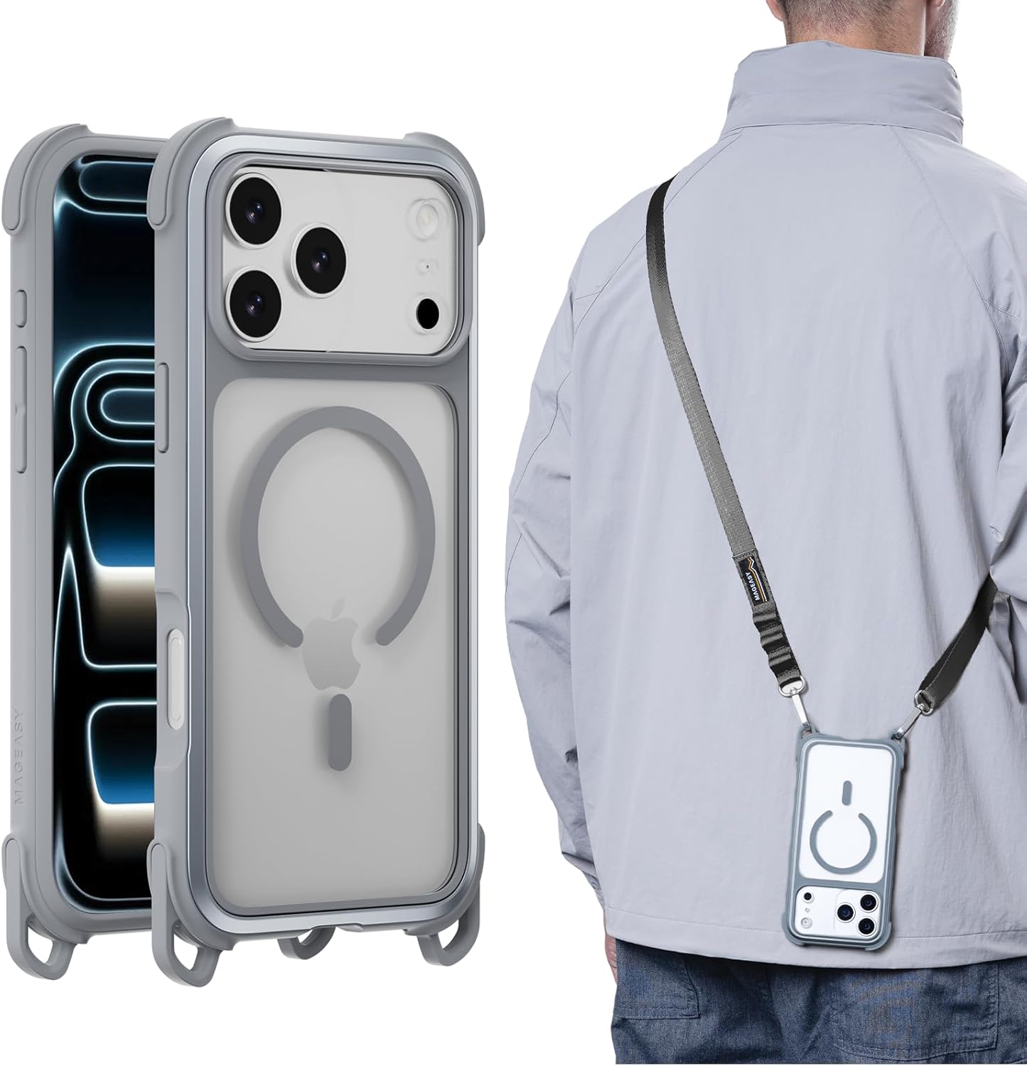 MAGEASY iPhone 17 Pro Max Case with Strap - 20ft Drop Protection