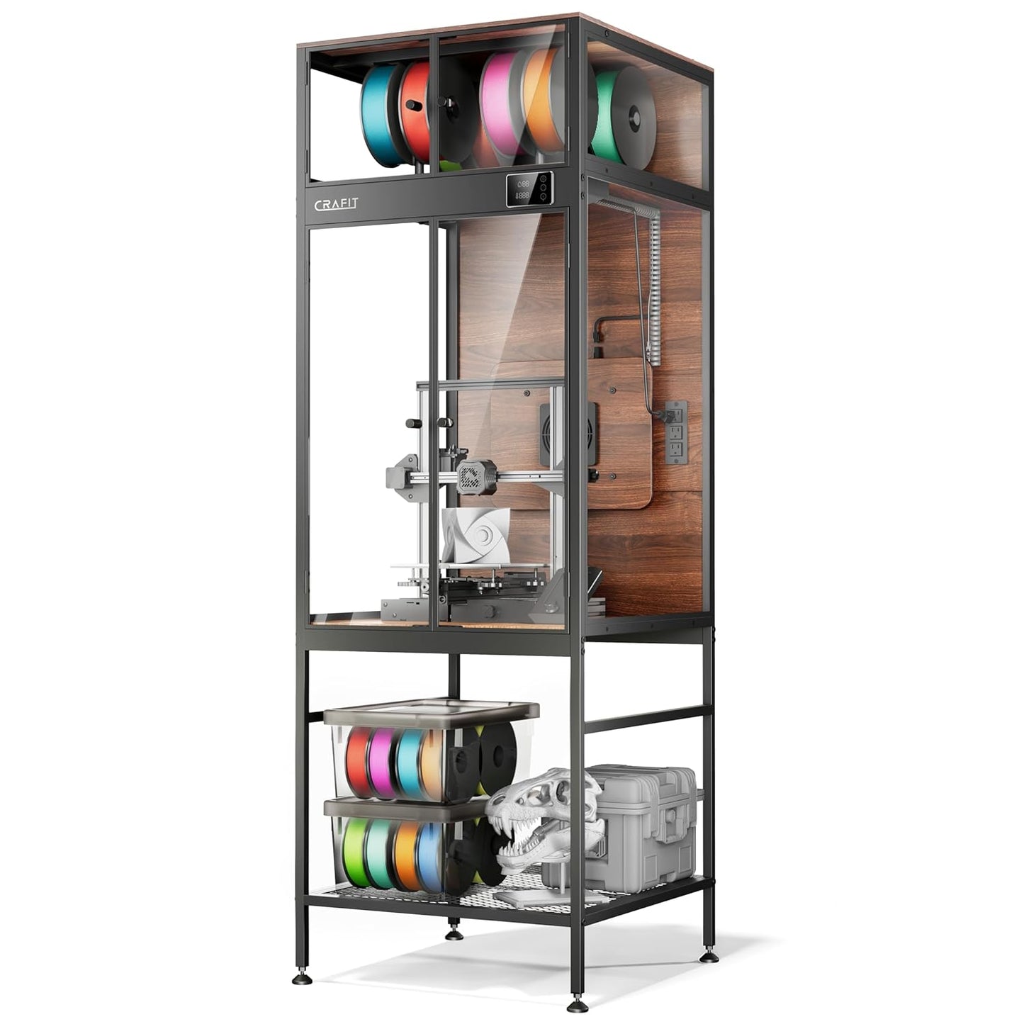3D Printer Cabinet with Filament Storage and Ventilation System