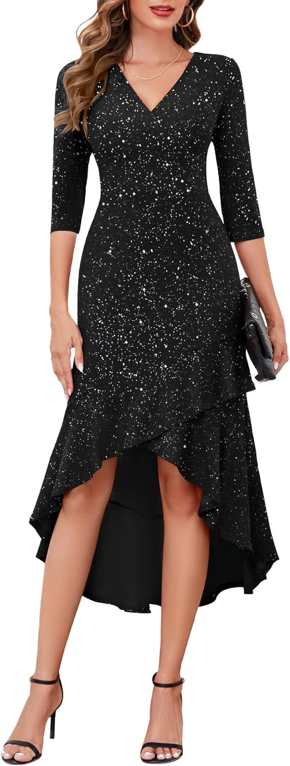 BeryLove Women Sequin Formal Cocktail Glitter Dress for Events