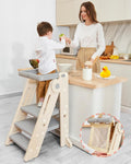 Foldable Toddler Tower Montessori Standing Stool - Safe, Adjustable