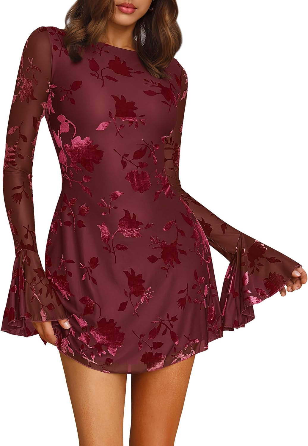 Floral Wedding Guest Dress for Women - Elegant Fall Fashion