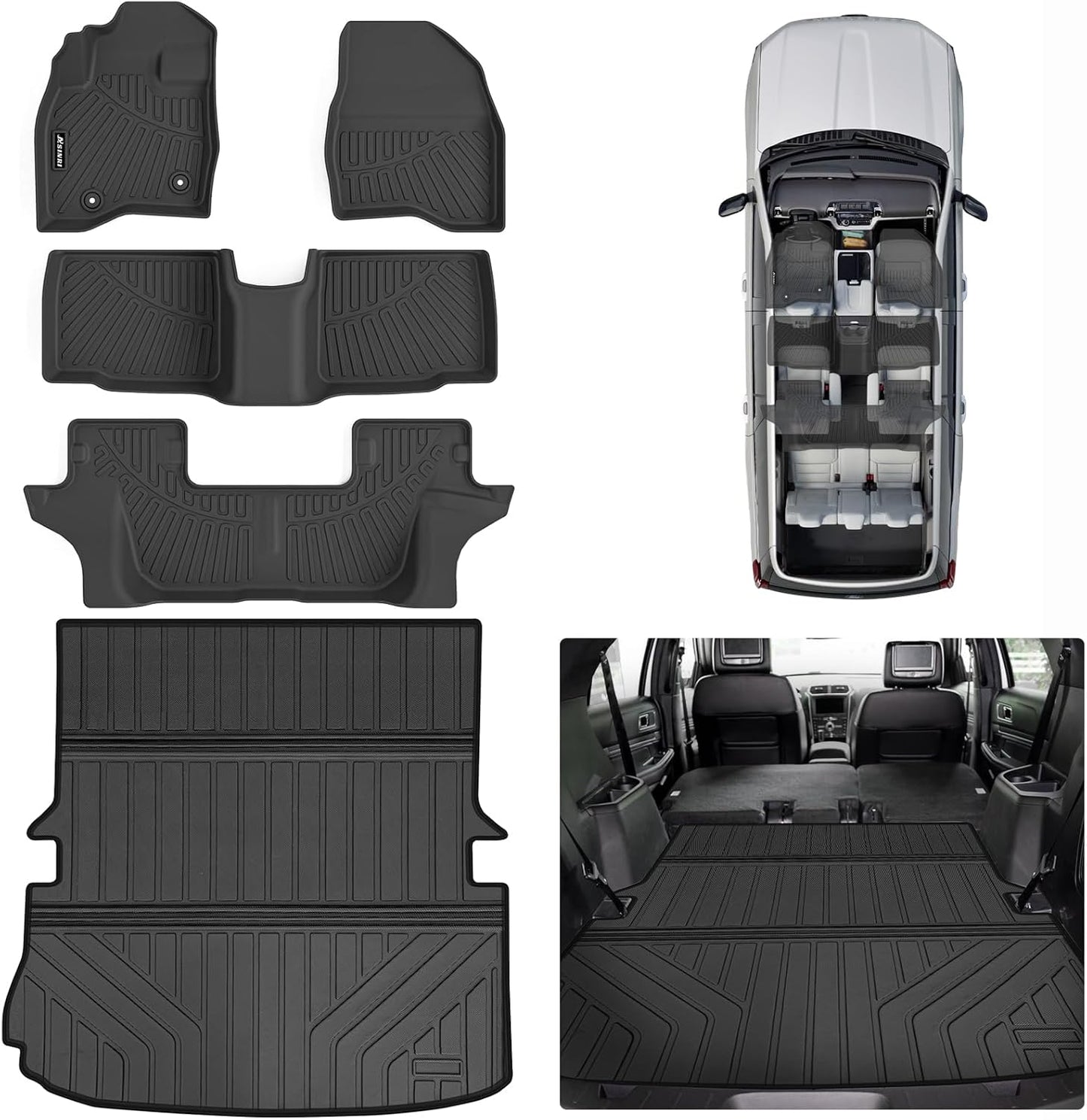 Custom Fit Floor Mats for 2015-2019 Ford Explorer - All Weather