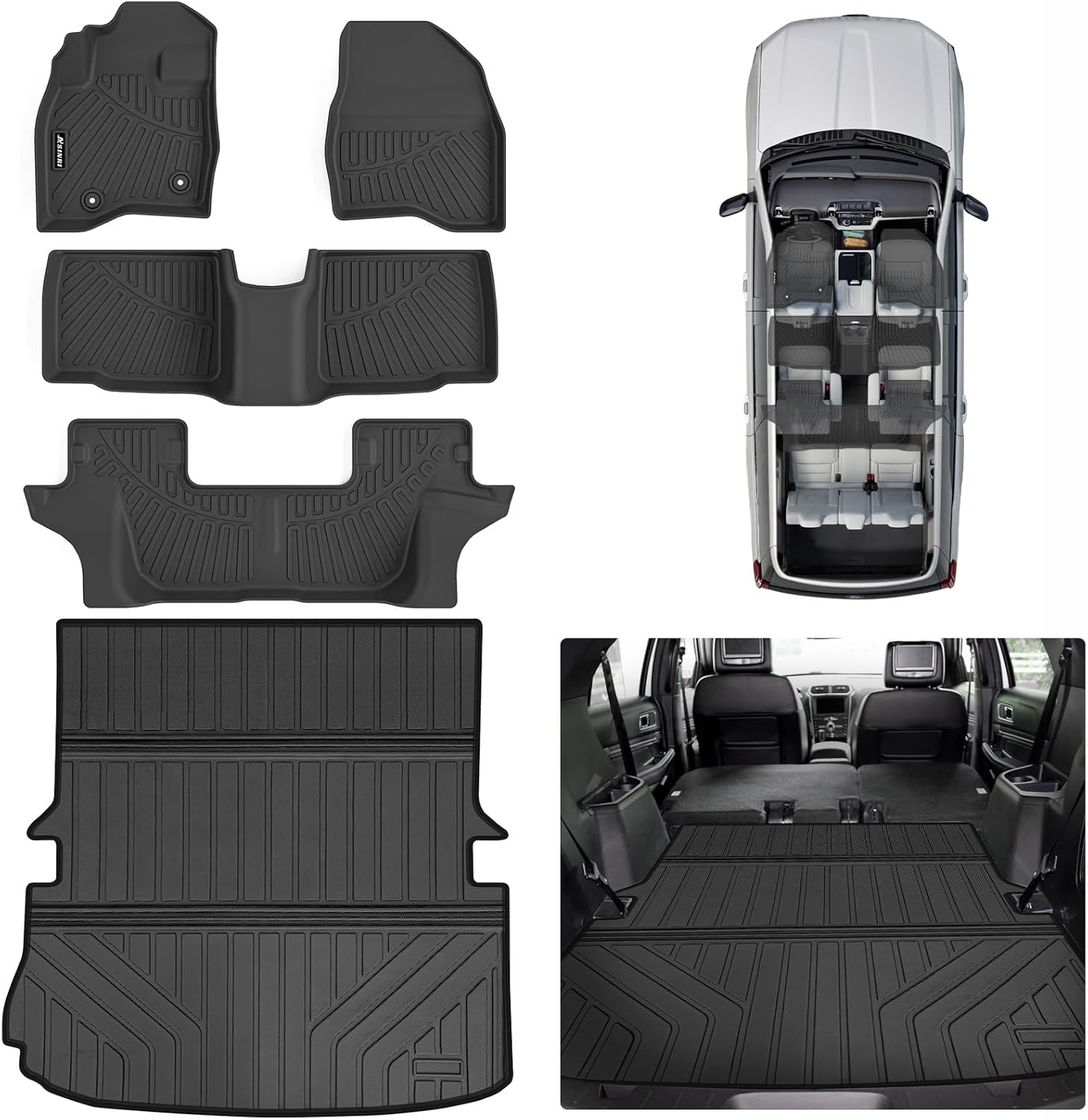 Custom Fit Floor Mats for 2015-2019 Ford Explorer - All Weather