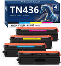 TN436 Toner Cartridge Set 6,500 Pages Super High Yield - 4-Pack