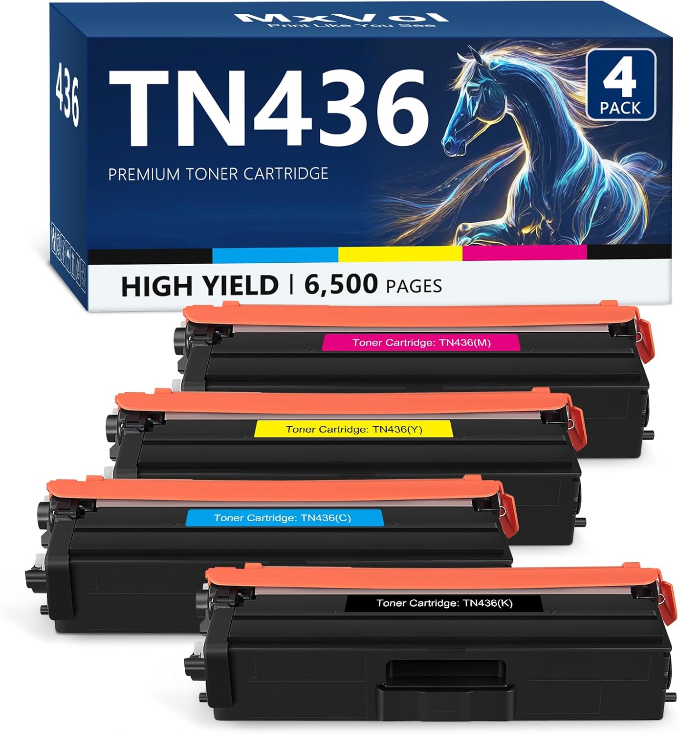 TN436 Toner Cartridge Set for Brother Printers - High Yield 6500 Pages