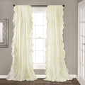 Reyna Ruffle Window Curtain Panel Set, 54 in x 108 in - Romantic Flowy