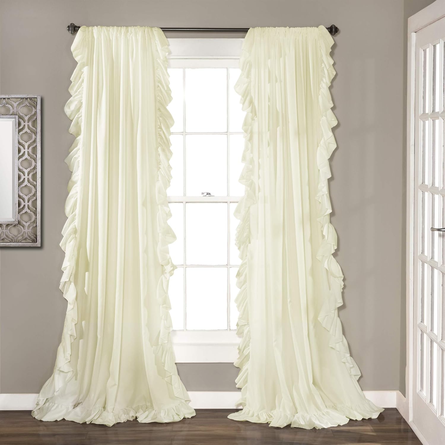 Lush Decor Reyna Ruffle Window Curtain Panel Set for Home