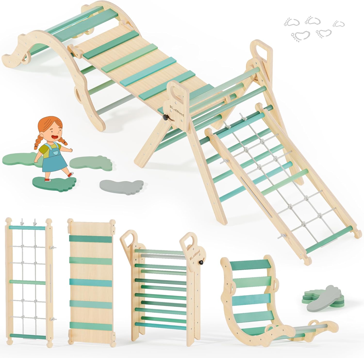 10-in-1 Pikler Triangle Set for Toddlers - Indoor Climbing Fun