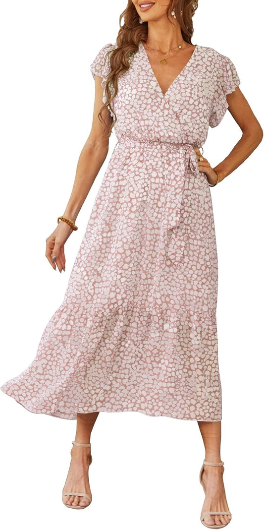 PRETTYGARDEN Women's Summer Floral Boho Maxi Dress for Elegance