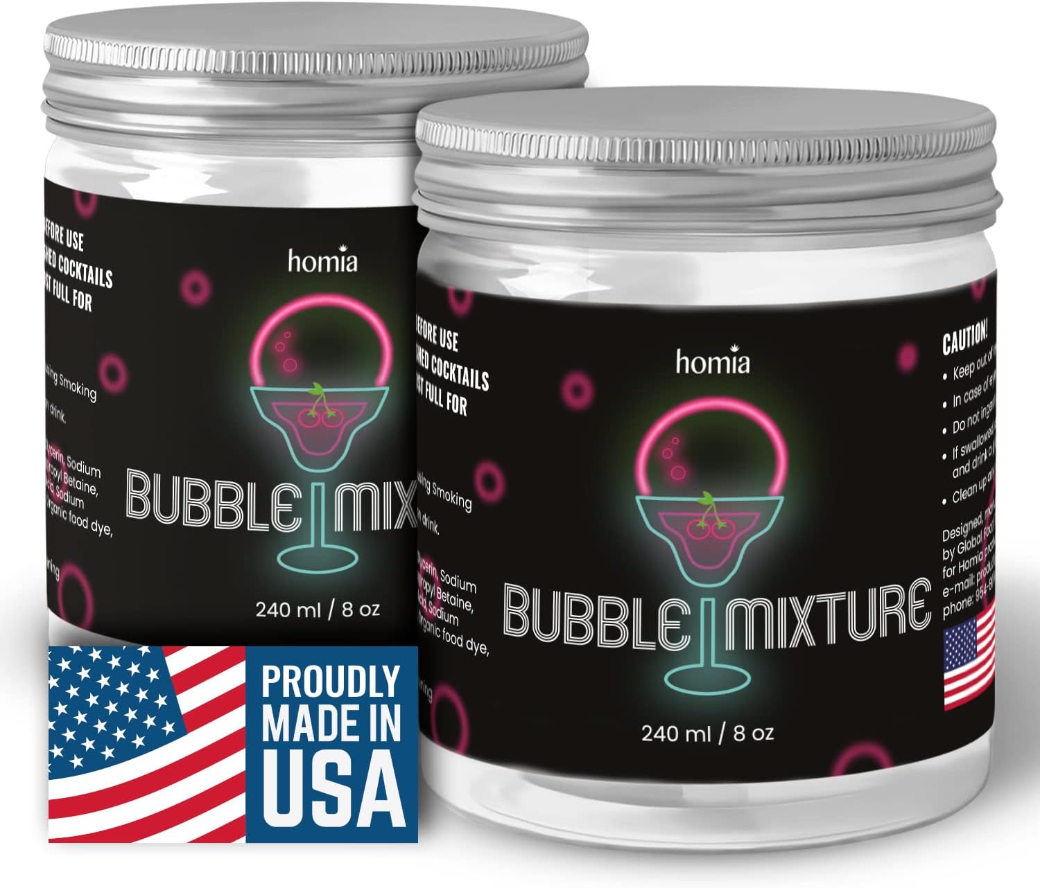 Smoking Gun Edible NON-toxic Bubble Mixture for Cocktails - 2 x 8oz
