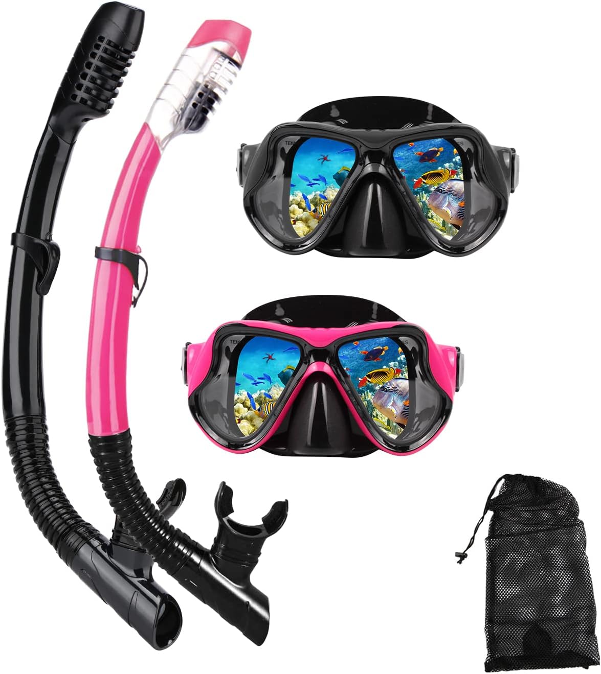 DIPUKI Adult Snorkel Set - Dry Snorkel for Clear Breathing