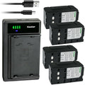 NP-77H Replacement Battery 4-Pack with USB Dual Charger - Long Run