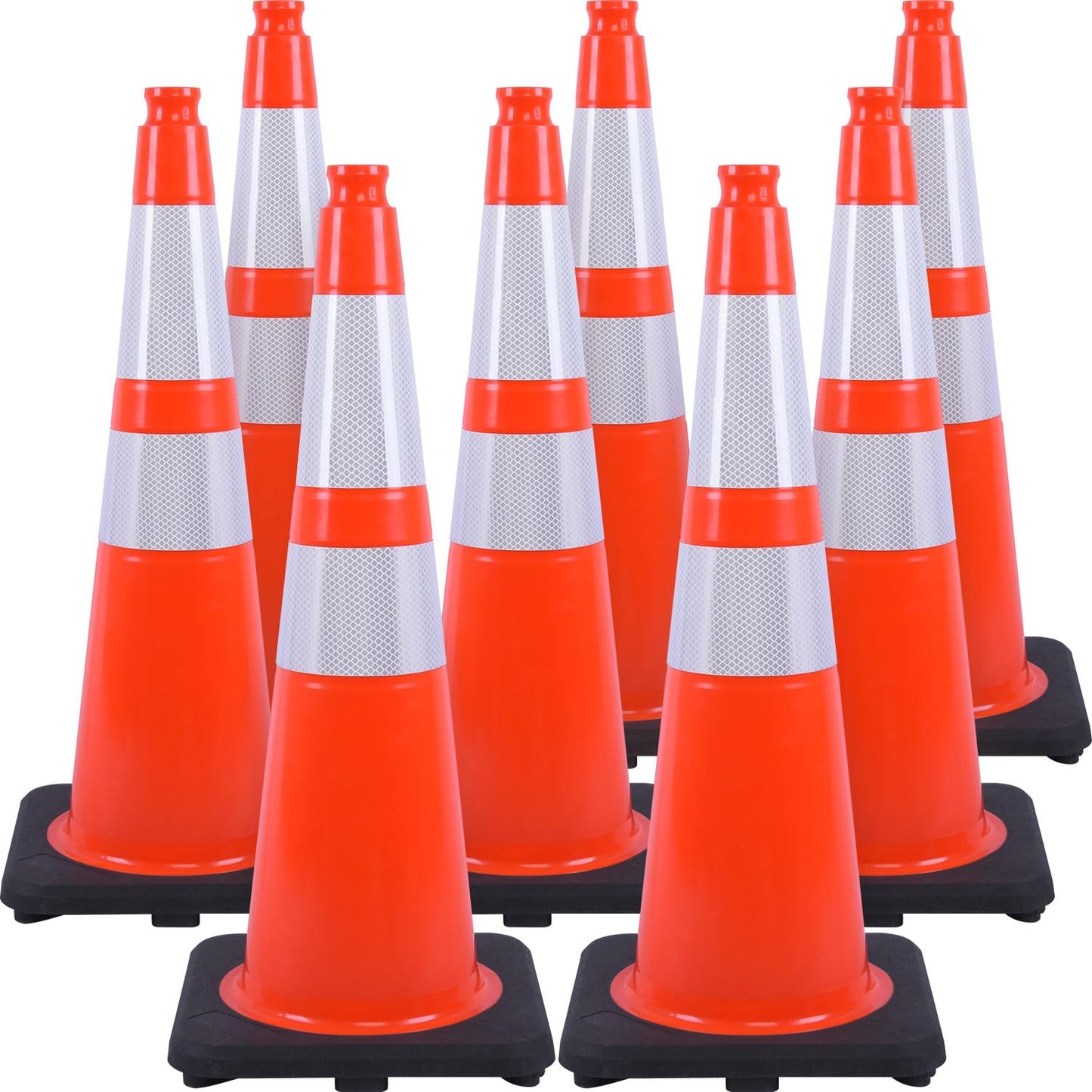 28 in Fluorescent Orange Traffic Cones for Road Safety Use