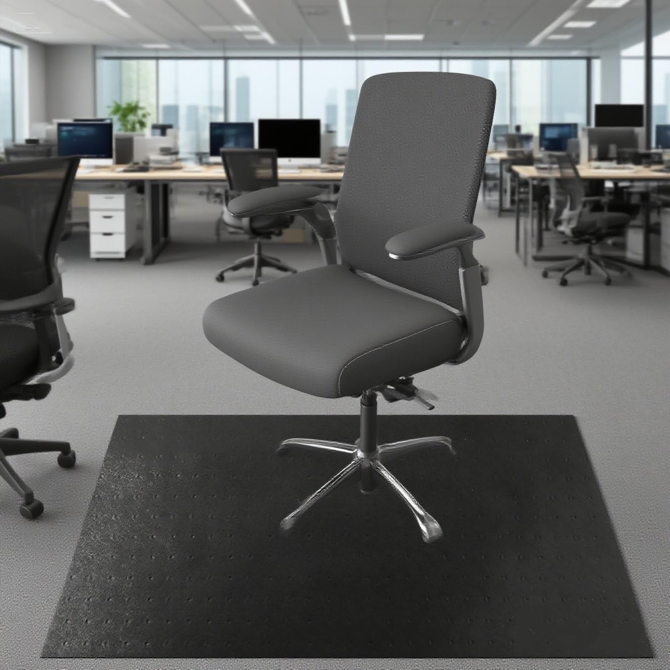 Chair Mat for Carpeted Floors - QQpony Heavy Duty Vinyl Mat