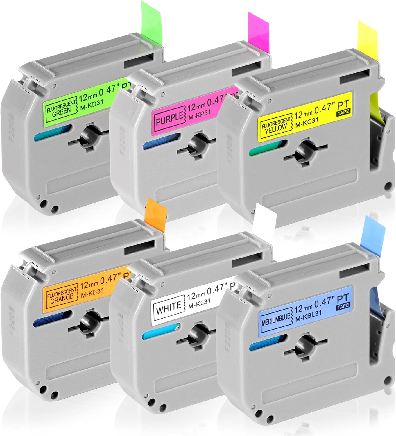 Fairesure 6 Fluorescent Color Label Tape Pack