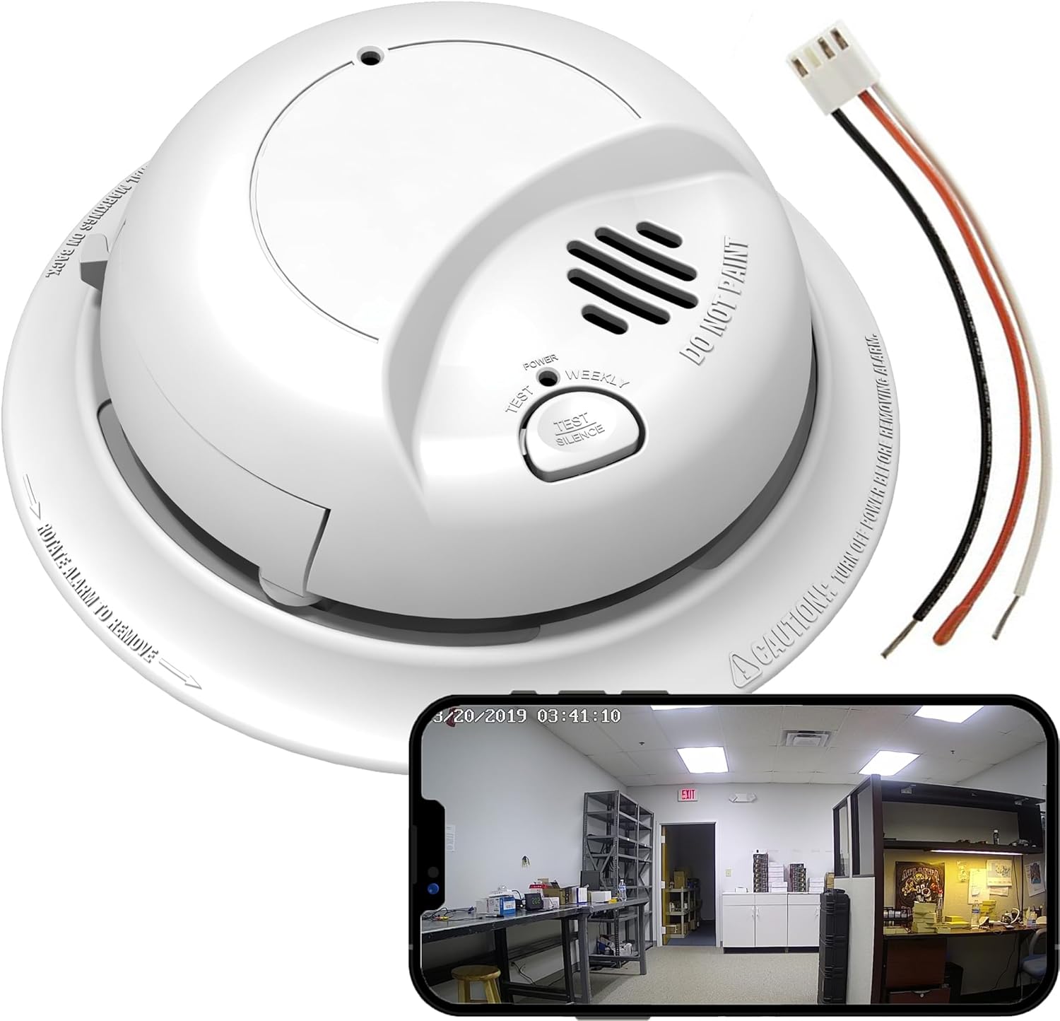 4K HD Wi-Fi Smoke Detector Security Camera for Home Safety