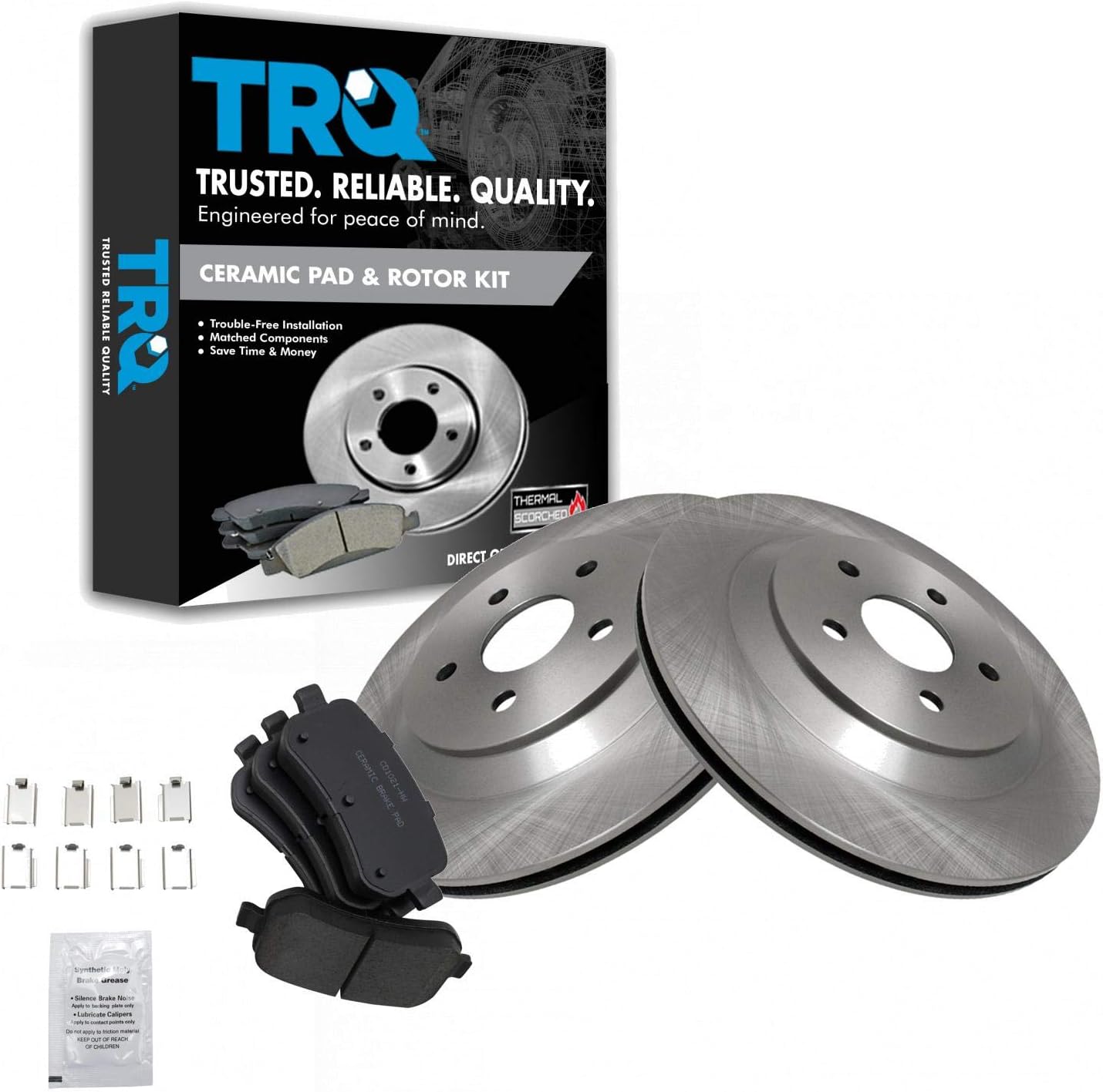 TRQ Rear Brake Pad & Rotor Kit for 2004-2007 Ford Freestar