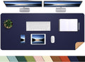Leather Desk Pad Protector Large Reversible Desk Mat - Waterproof Cork