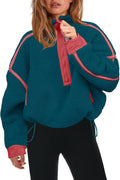 Panadila Womens Half Zip Sherpa Fleece Pullover - Cozy (Style 3R6C)