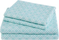 Comfort Spaces Cotton Flannel Deep Pocket Sheets Queen - Cozy Aqua Geo