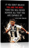 AMART SUN Football Superstar Quote Poster Canvas - Motivational Wall