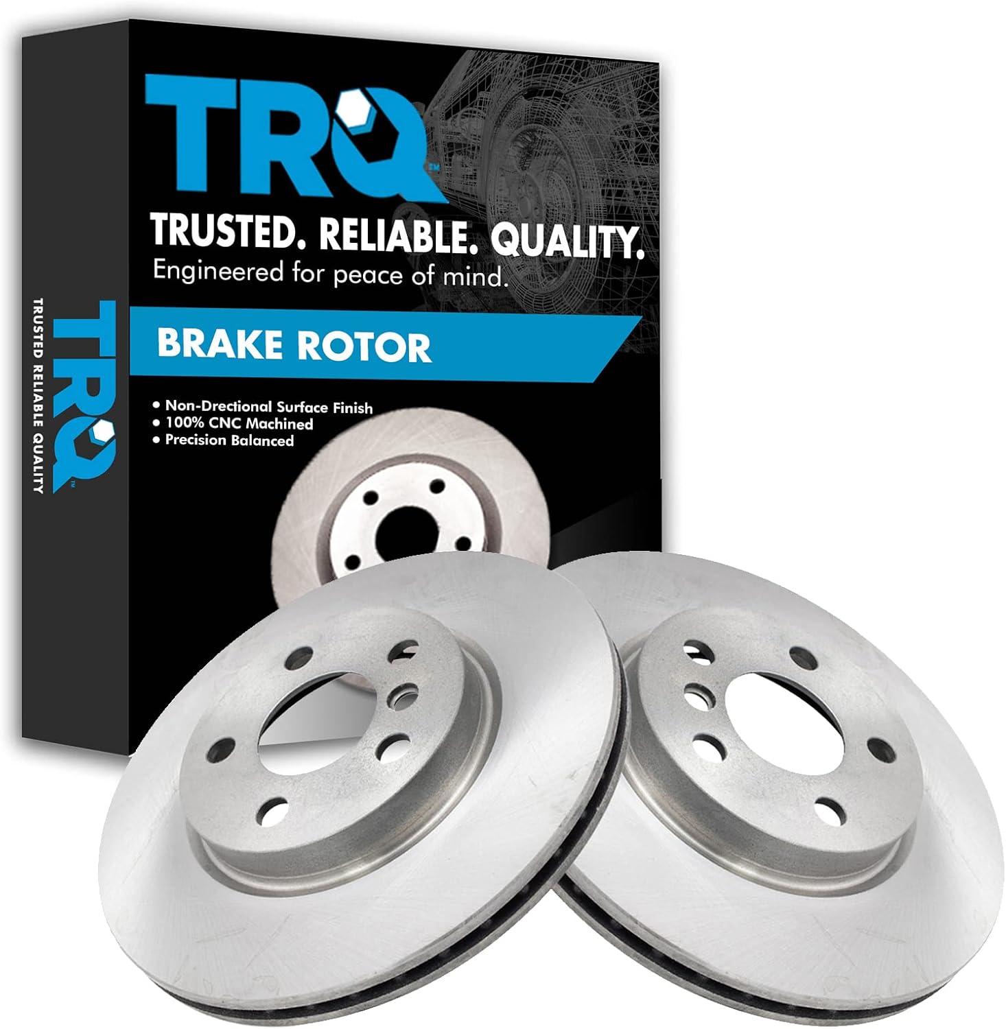 TRQ Front Brake Rotors Set Vented for 2014-2021 Mini Cooper