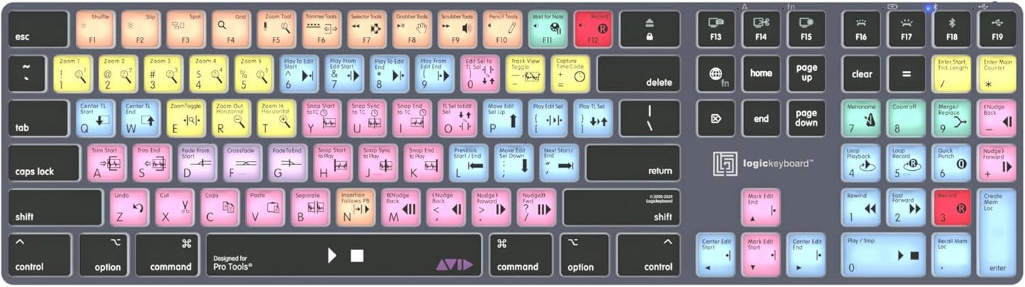 Logickeyboard Titan Wireless Backlit Keyboard for Pro Tools