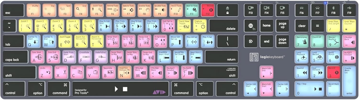 Logickeyboard Titan Wireless Backlit Keyboard for Pro Tools