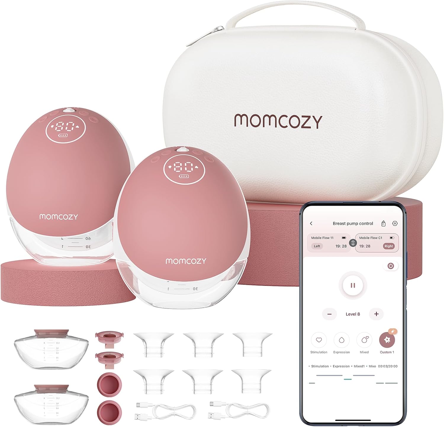 Momcozy Breast Pump Mobile Flow M9: Hands-Free & Discreet Control
