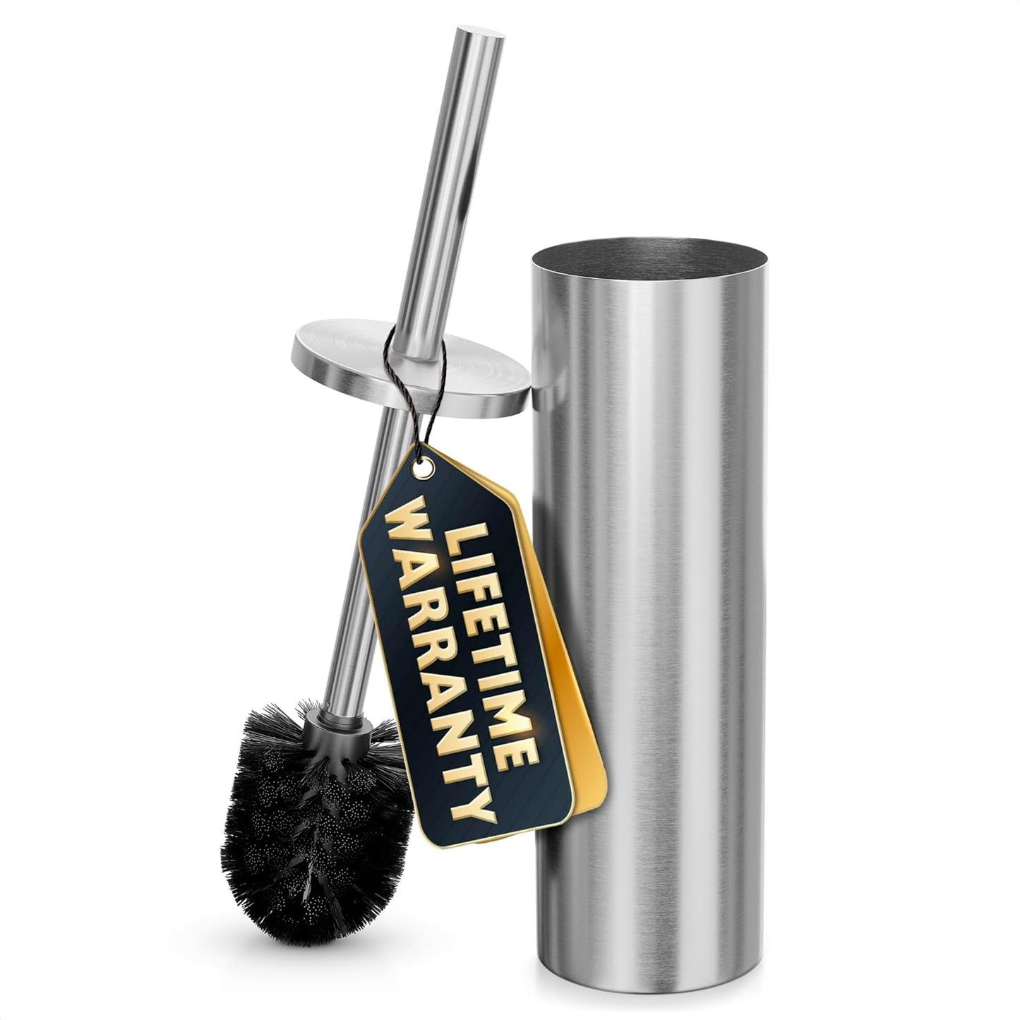 Stylish Stainless Steel Toilet Brush and Holder Set for Deep Cleaning