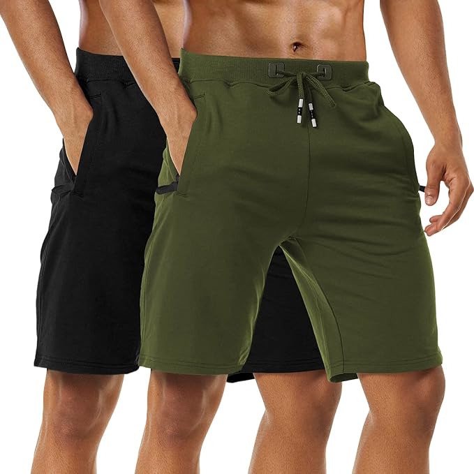 Boyzn Men's 2 Pack Athletic Shorts Comfortable Cotton Workout