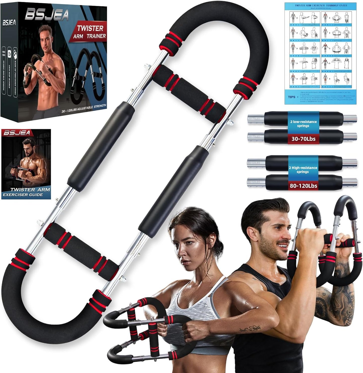 Twister Arm Trainer Adjustable 30-120lb for Chest and Arms