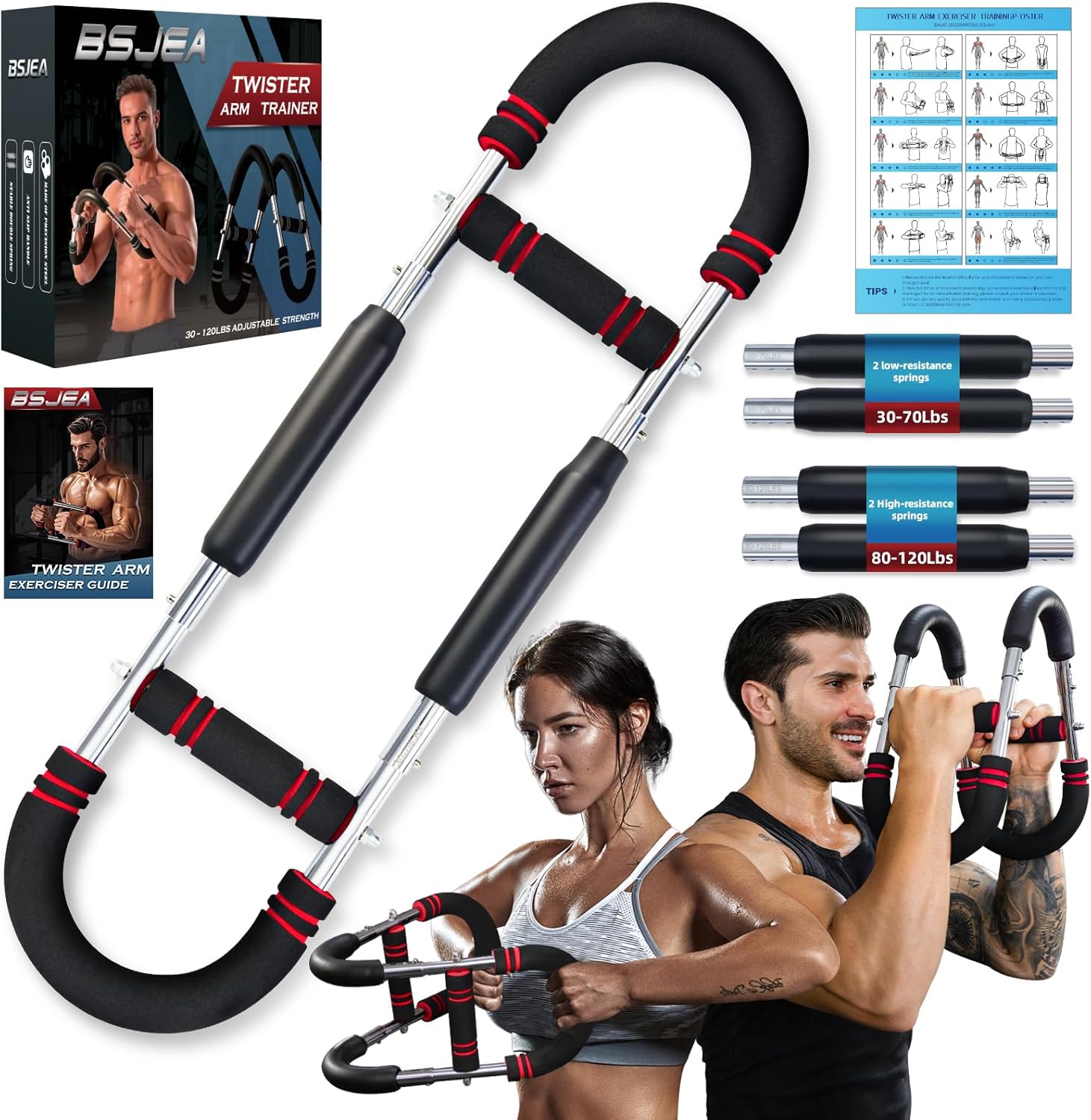 Twister Arm Trainer Adjustable 30-120lb for Chest and Arms