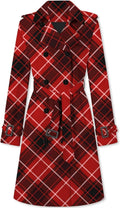 Betusline Women's Double Breasted Waterproof Trench Coat Mid-Long