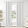 Blackout Pure White Solid Curtains 102 in 2 Panels - Full Room