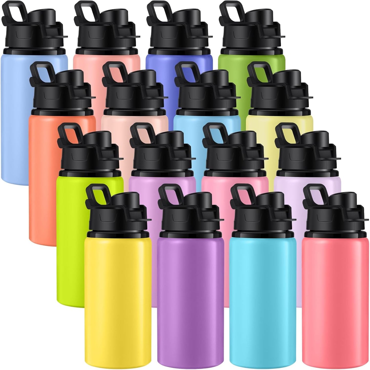 Sunnyray 16 Pcs Aluminum Water Bottle Bulk for Sports and Travel