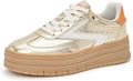 Women's Platform Sneakers Gum Sole Suede Casual Retro - Trendy Comfort