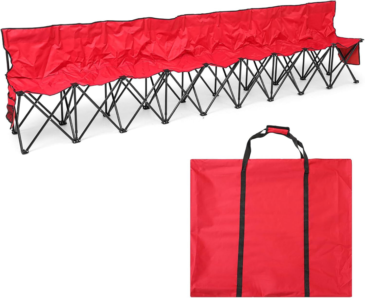 Kigley 9 Seater Folding Soccer Bench Chair for Outdoor Events